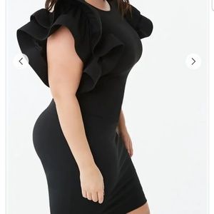 Ruffle sleeve mini dress